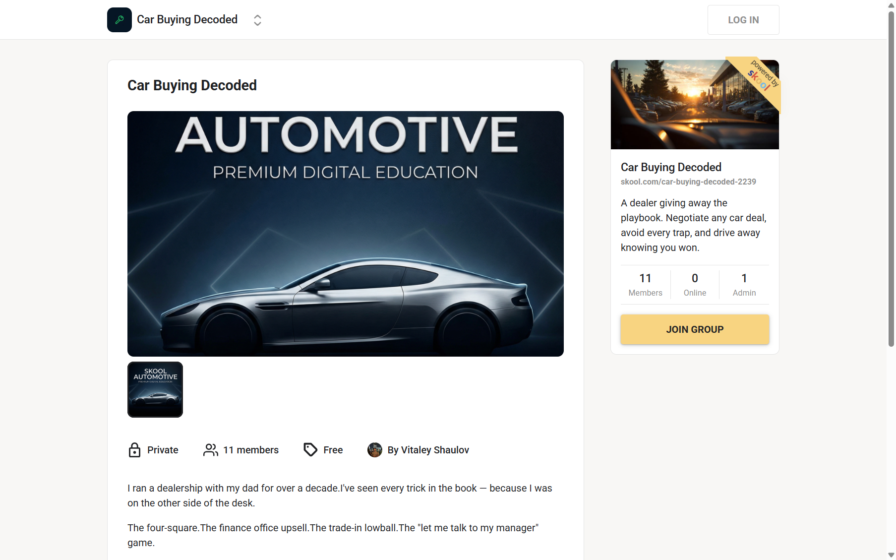 Car Buying Decoded — Vitaley's Skool community
